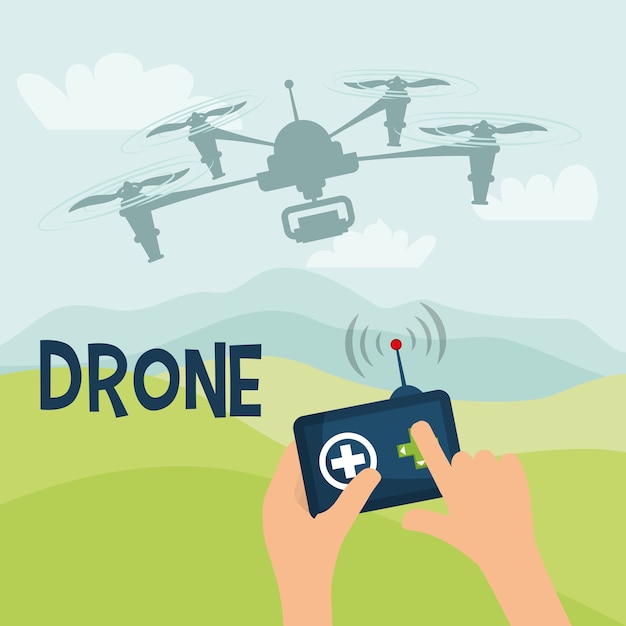 Technologie vertegenwoordigd door helikopter drone
