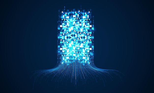 Technologische achtergrond Big data visualisatie concept Informatie kunstmatig neuraal netwerk
