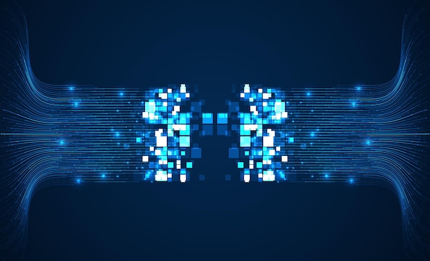 Technologische achtergrond Big data visualisatie concept Informatie kunstmatig neuraal netwerk
