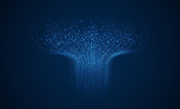 Technologische achtergrond Big data visualisatie concept Informatie kunstmatige neurale netwerk