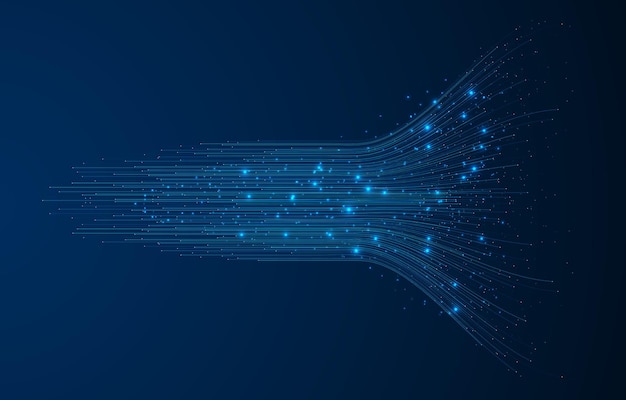 Technologische achtergrond Big data visualisatie concept Informatie kunstmatige neurale netwerk