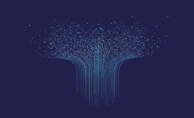 Technologische achtergrond Big data visualisatie concept Informatie kunstmatige neurale netwerk