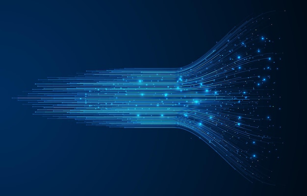 Technologische achtergrond Big data visualisatie concept Informatie kunstmatige neurale netwerk