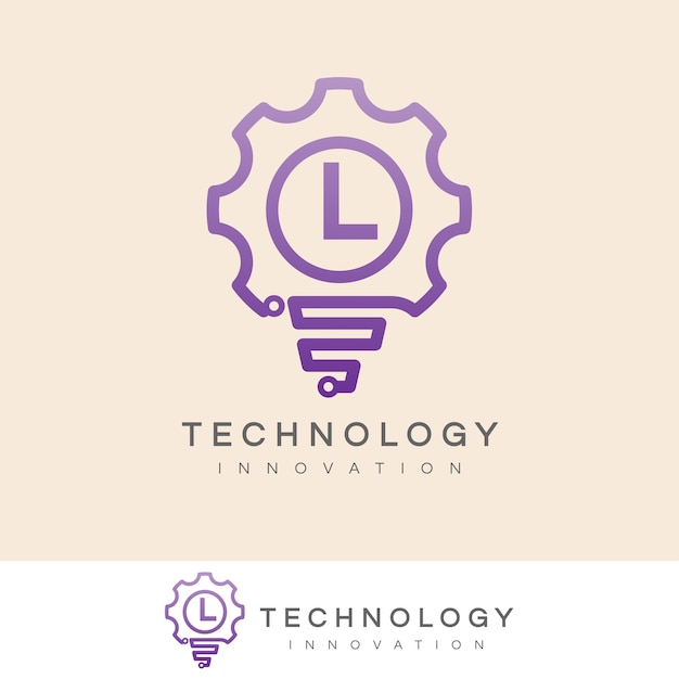 Technologische innovatie eerste letter l logo ontwerp