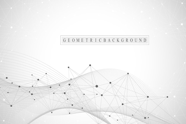 Technology abstract background with connected line and dots big data visualization artificial intell...