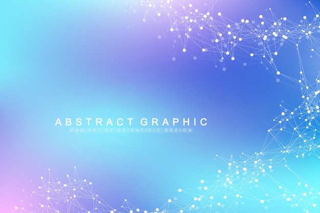 Technology abstract background with connected line and dots big data visualization perspective backdrop visualization analytical networks vector illustration