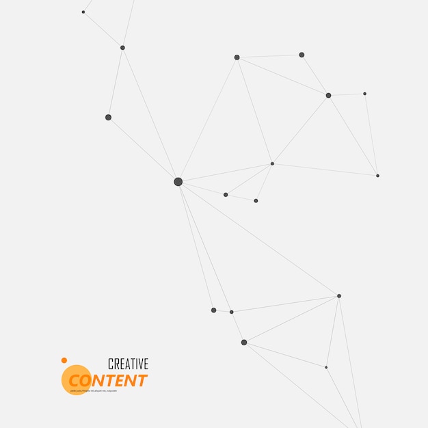 Fondo astratto di tecnologia con linea e punti collegati