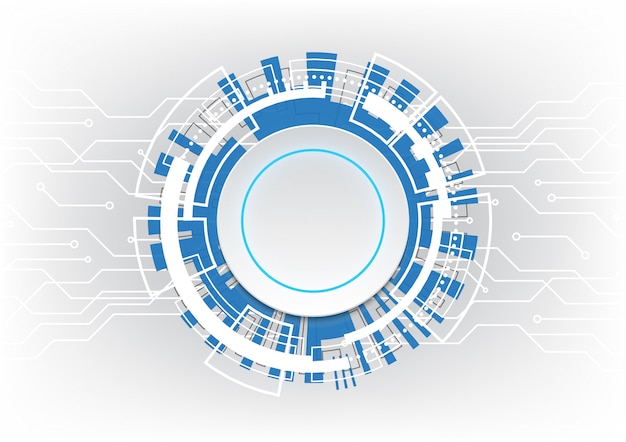 Vector technology abstract circle circuit vector background