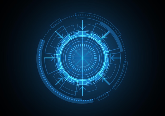 技術抽象的な未来の円の背景図
