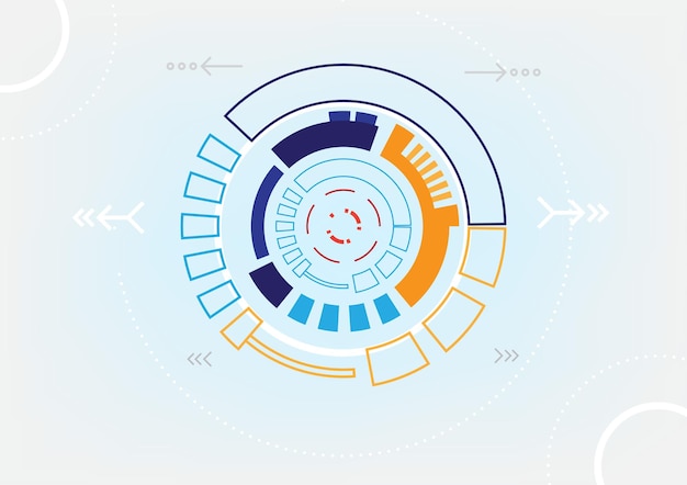 技術の抽象的な未来の円の背景のベクトル