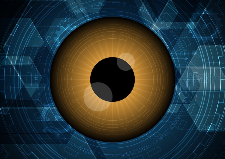 Vector technology abstract future eye circuit circle background