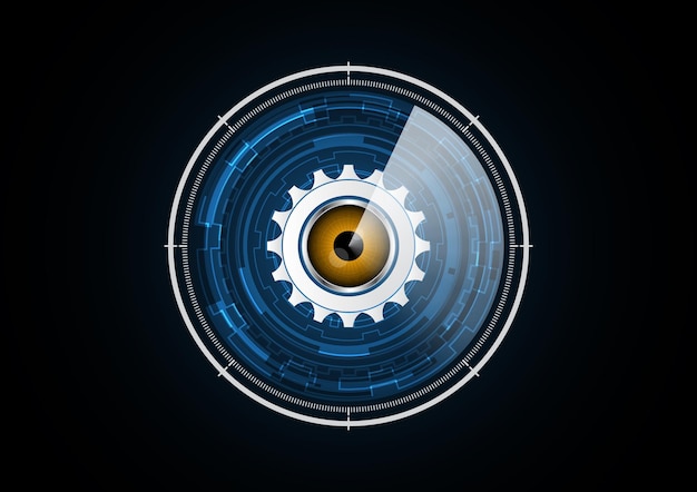 Technology abstract future eye gear radar security circle background vector illustration