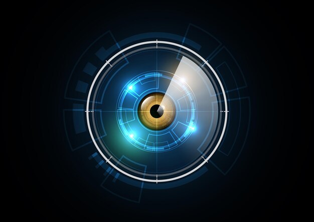 Technology abstract future eye radar security circle background   illustration