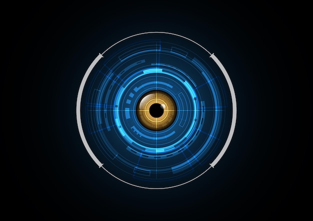 Technology abstract future eye radar security circle background vector illustration