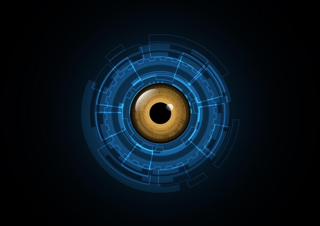 Technology abstract future eye security circle background vector illustration