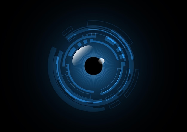 Technology abstract future eye security circle background vector illustration