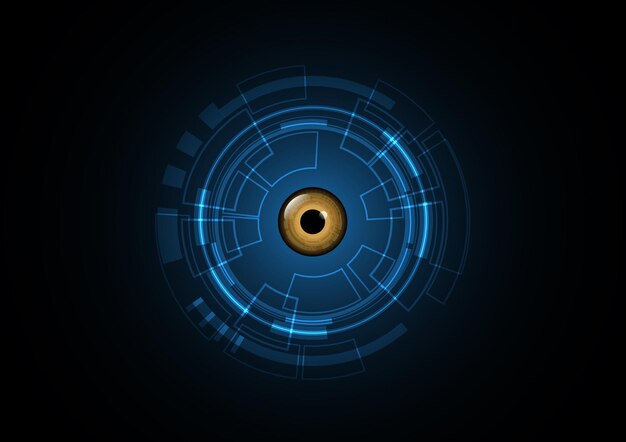 Vector technology abstract future eye security circle background vector illustration