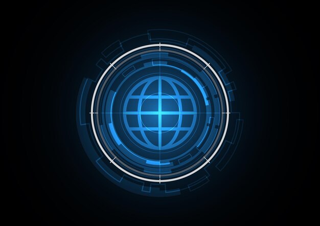 Vector technology abstract future globe radar security circle background vector illustration