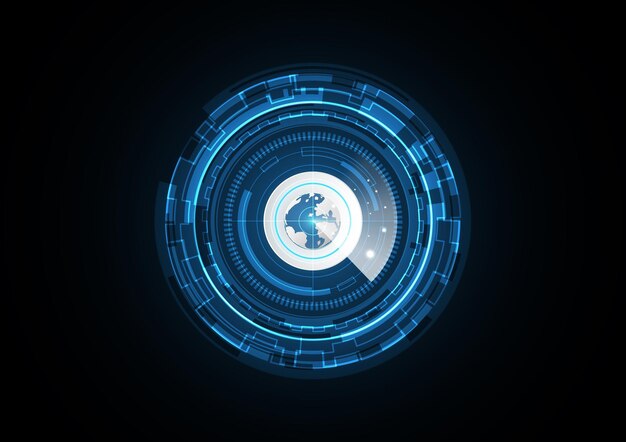 Technology abstract future globe radar security circle background vector illustration