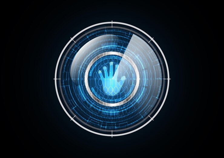 Vector technology abstract future hand radar security circle background vector illustration