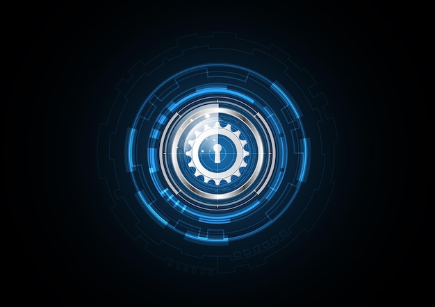 Technology abstract future keyhole gear radar security circle background vector illustration