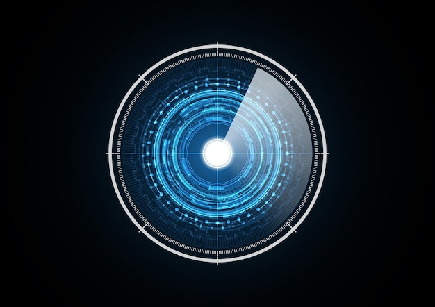 Illustrazione di vettore del fondo del cerchio di sicurezza del radar della luce del futuro astratto di tecnologia