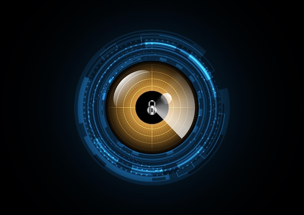 Technology abstract future lock eye radar security circle background vector illustration