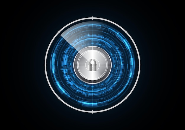 Technology abstract future lock radar security circle background vector illustration