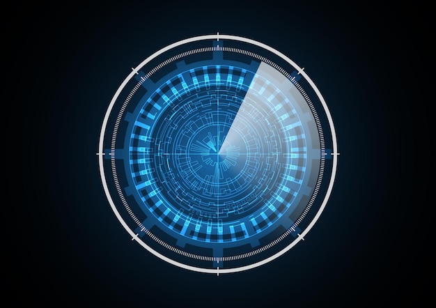 Illustrazione futura astratta della priorità bassa del cerchio del radar di tecnologia