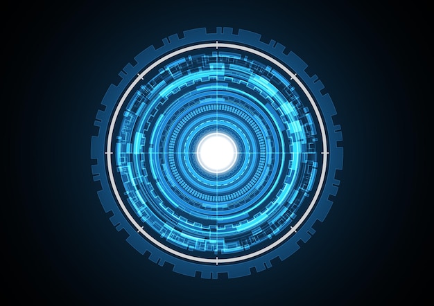 Illustrazione di vettore del fondo del cerchio del radar futuro astratto di tecnologia