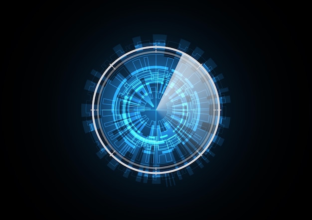 Technology abstract future radar security circle background vector illustration