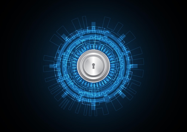 Technology abstract future security lock circle background vector illustration