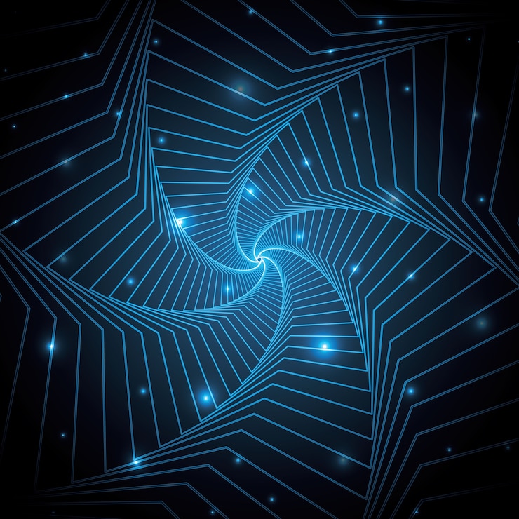 Vector technology abstract star geometric line art vector illustration