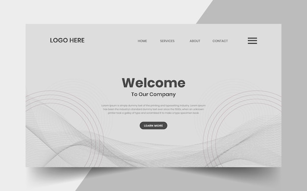 Vector technology abstract welcome banner background website landing page template design