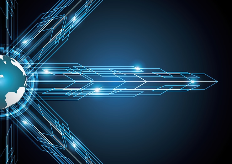 Vector technology abstract world stripe background