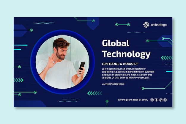 テクノロジーと将来のバナーテンプレート