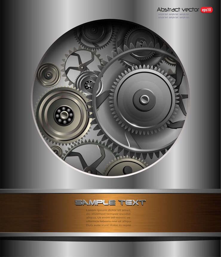 Vector technology background 3d metallic vector gears