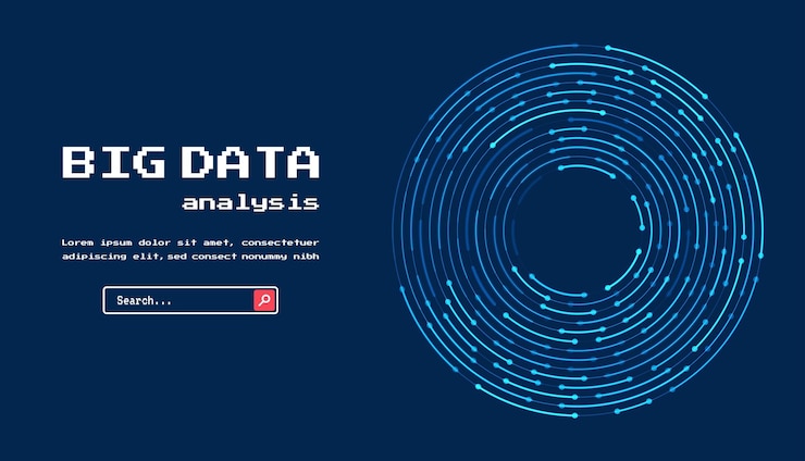 Vector technology background big data visualization concept abstract technology circuit board circle