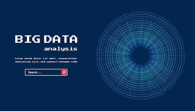 Vettore sfondo tecnologico concetto di visualizzazione dei grandi dati tecnologia astratta circolo di schede di circuiti