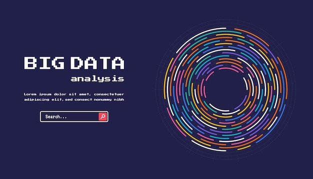 Technology background Big data visualization concept Abstract technology circuit board circle