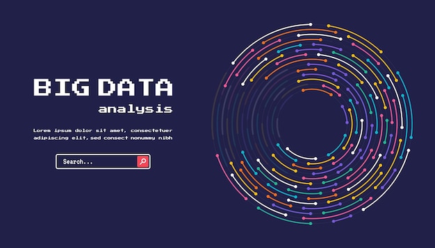 Technology background Big data visualization concept Abstract technology circuit board circle