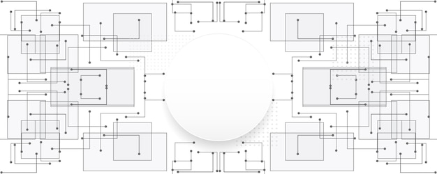 ベクトル 技術の背景創造的なハイテク幾何学模様の灰色と白の全体的な構成