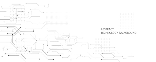 Sfondo tecnologico creativo hitech disegno geometrico grigio e bianco composizione complessiva