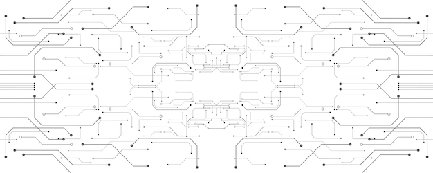 Vettore sfondo tecnologico creativo hitech disegno geometrico grigio e bianco composizione complessiva