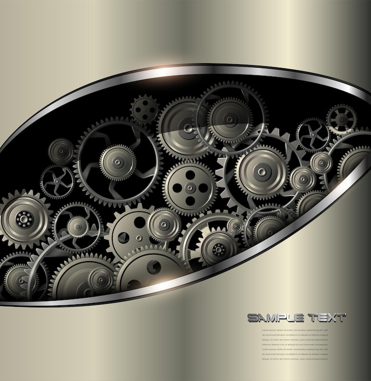 Vector technology background gold metallic