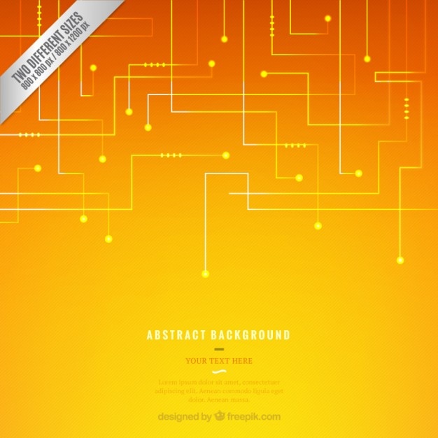 Technology background in orange and yellow tones