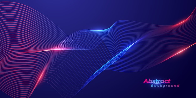 Technology background with abstract lines wave background.