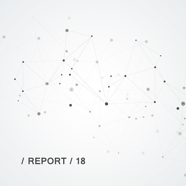 Technology background with abstract molecules