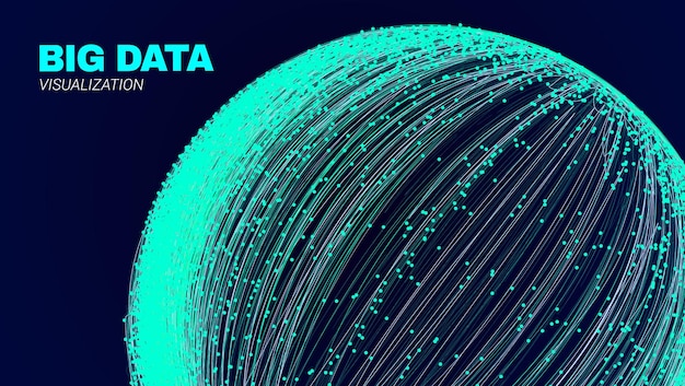 Vettore sfondo tecnologico con frattale di big data