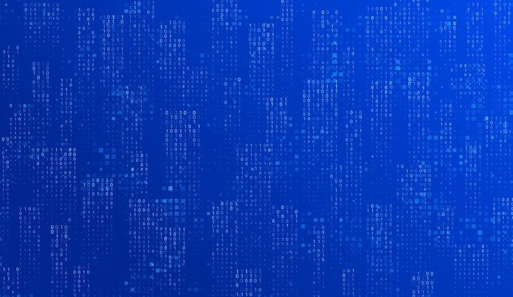 Vector technology background with binary code reflecting big data digital information and algorithms